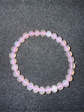 Authentic purple agate crystal bracelet & white & black star shell stretch rings